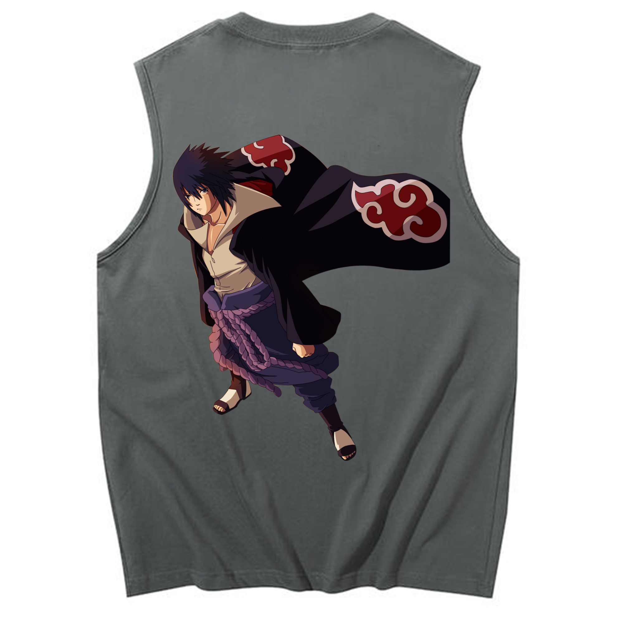 （画像用） NARUTO -ナルト- うちは サスケ Uchiha Sasuke コットン100％タンクトップ（背面プリント）
